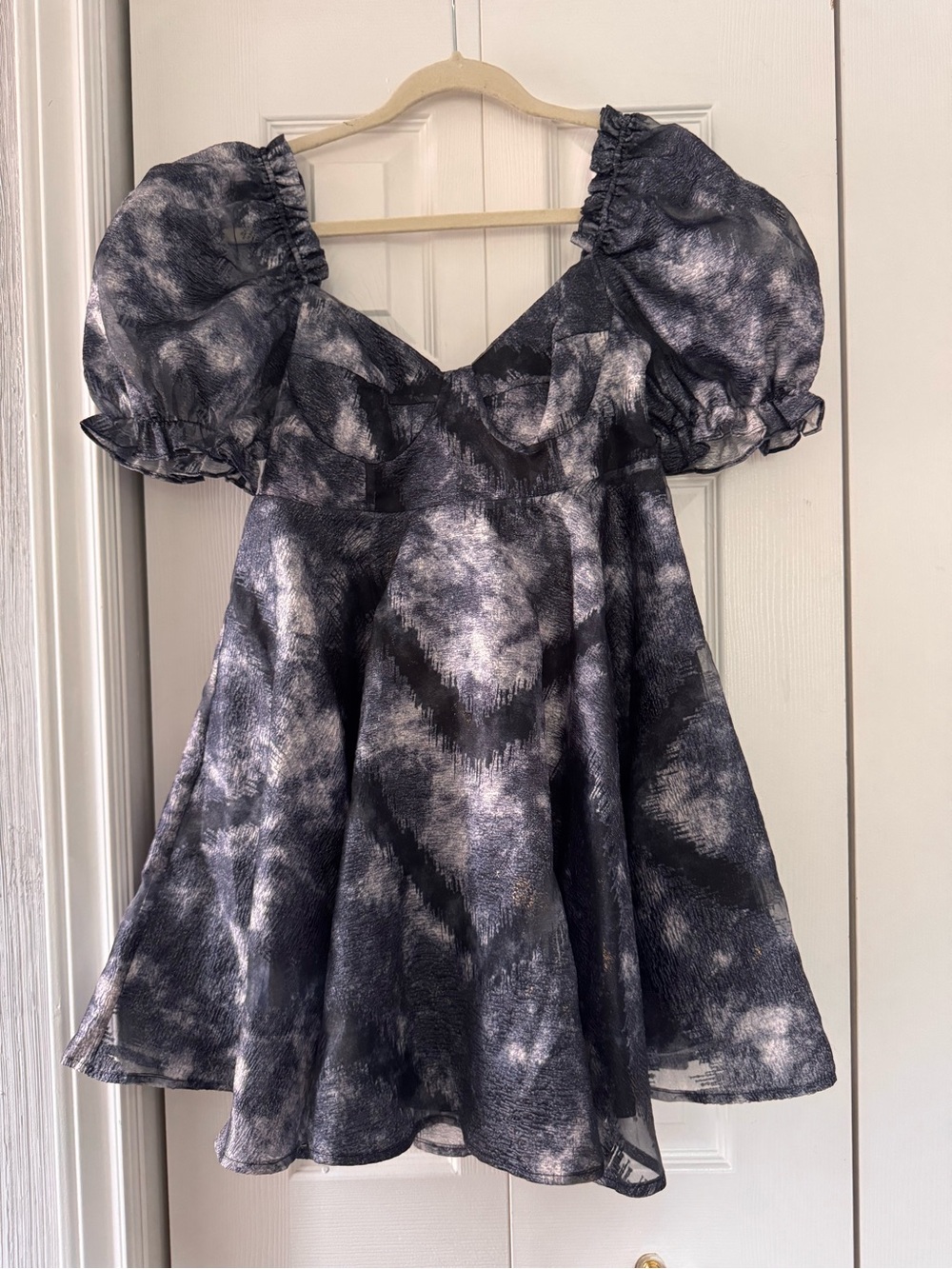 Selkie Style Puff Sleeve Mini Dress